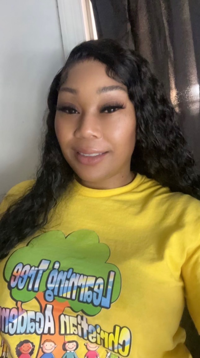 Laura Green wearing a Learning Tree Christian Academy shirt